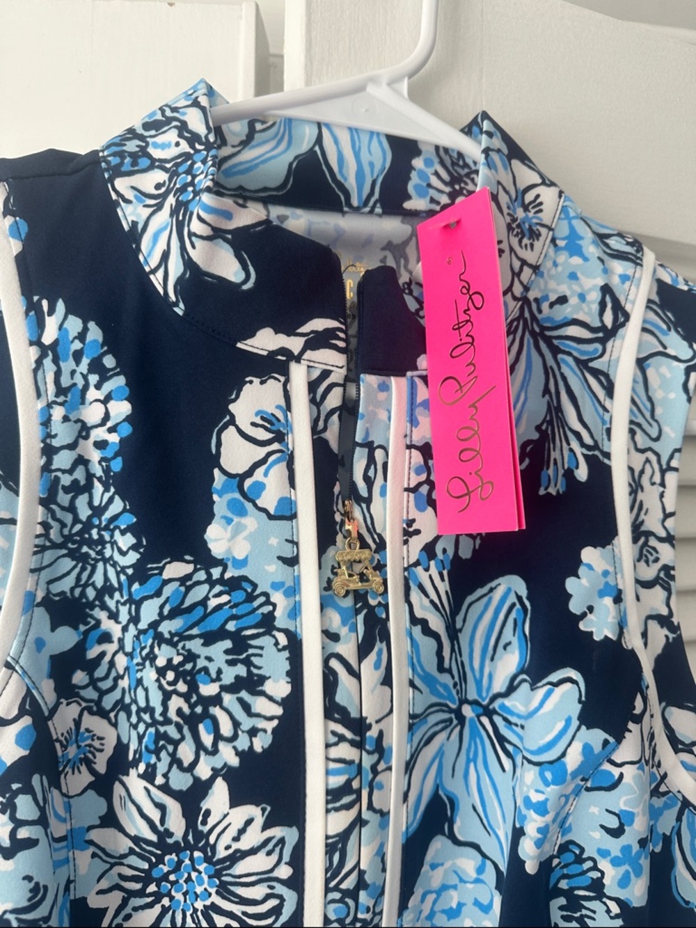 NWT Lilly Pulitzer UPF 50+ Luxletic Kathy Dress - Low Tide Navy Bouquet All Day - Picture 4 of 8